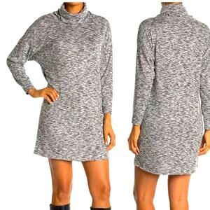 Cowl Neck sweater dress Knit black/white marbled MAX AND ASH SZ MD long sleeve
